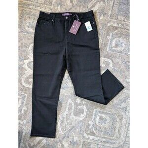 Gloria Vanderbilt Women Jeans 16 Short Black Denim Amanda Slim NWT 28" Inseam